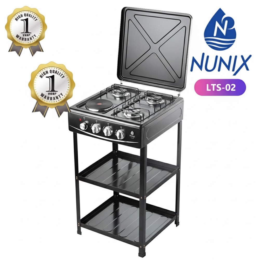 Picture of Nunix 3 Gas + 1 Electric Standing Cooker with Oven & Shelves