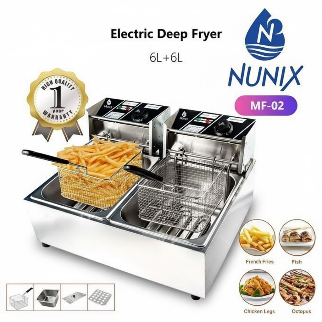 Picture of Nunix Double Electric Deep Fryer 6+6 lts