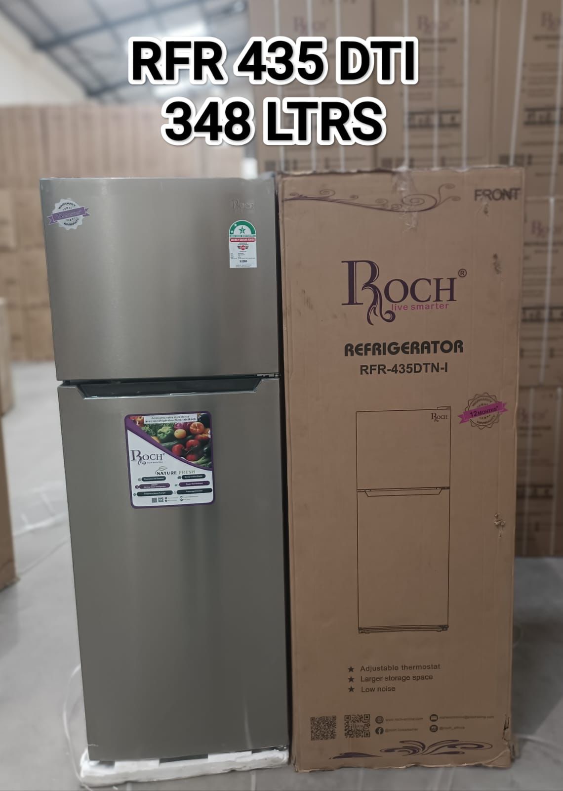Picture of ROCH 348L No Frost Double Door Fridge RFR-435-DT-I