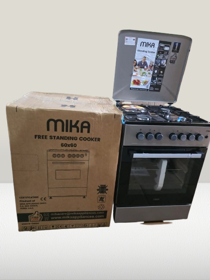 Picture of Mika 60x60 Standing Cooker with 3 Gas Burners and 1 Electric Plate