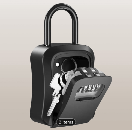 Picture of Heavy-Duty Wall-Mounted Key Safe Box – 4-Digit Resettable Combination, 