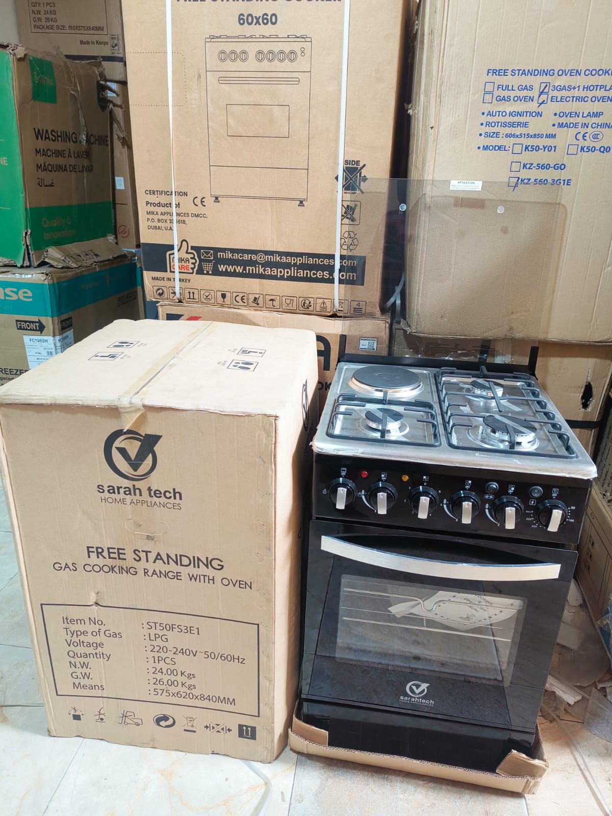 Picture of Sarahtech 50×55 cm 3G+1E “Jet” Standing Cooker