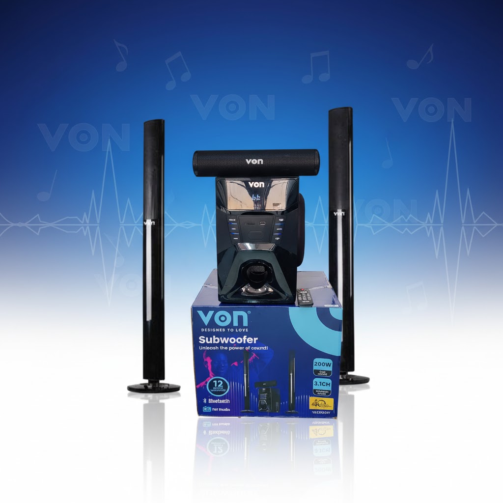 Picture of Von 3.1 Channel 200W RMS Tall Boy Woofer System – Superior Home Audio Experience